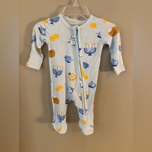 Angel Dear Hanukkah Newborn 2-Way Zipper Footie Pajamas Menorah Latke Dreidel